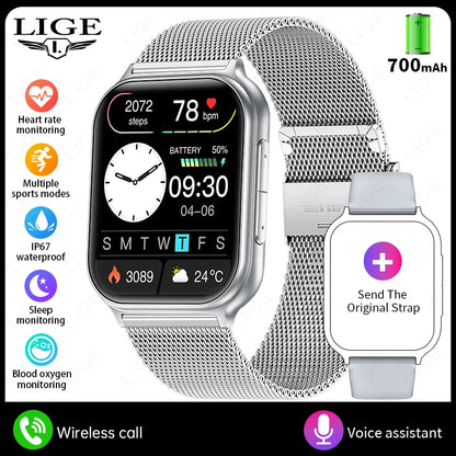 1.83" Smart Watch Sleep Heart Rate Monitor BT Call Messages Notifications Sports Fitness Tracker Watch for Women Men Android iOS
