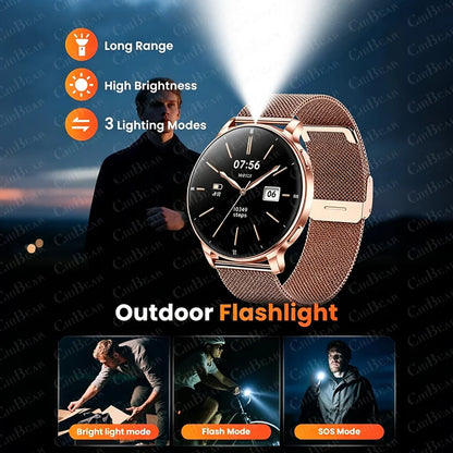7.6MM Smart Watch 1.32'' AMOLED HD Screen Men Women Sports Watches LED Flashlight BT Call Heart Rate Health Care Smartwatch 2026