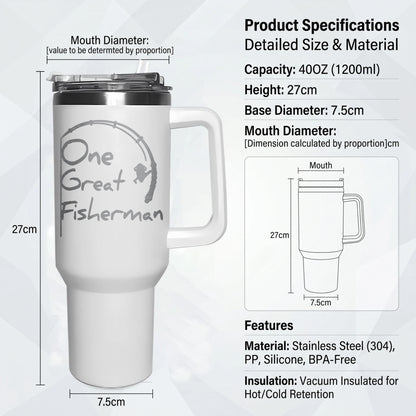 1200ML Stainless Steel Thermos Cup with Straw & Handle Ice Coffee Drink Vacuum Insulated Cup Car Travel Gym Outdoor Water Bottle