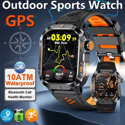 2026 New SmartWatch Men Militray Outdoor GPS Sport Watches Heart Rate Sleep Waterproof Smart Watch IOS Android