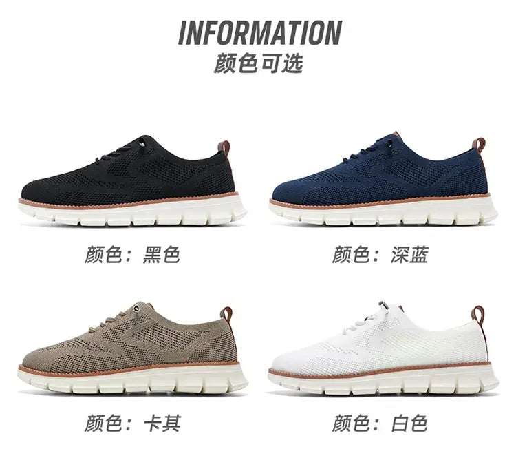 Vanmie Men Casual Sneakers Shoes Breathable Summer Knitted Mesh Sock Sneakers Fashion Simple Lace-up Lightweight  Sneakers