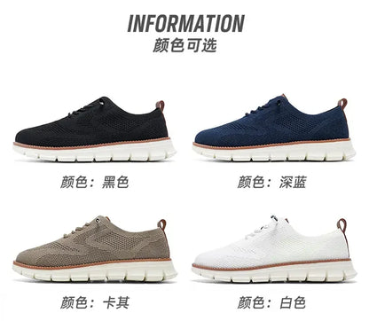 Vanmie Men Casual Sneakers Shoes Breathable Summer Knitted Mesh Sock Sneakers Fashion Simple Lace-up Lightweight  Sneakers