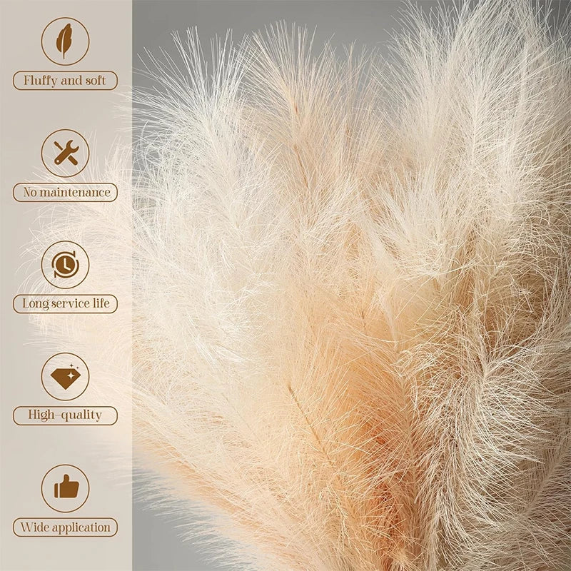 90/120CM 1Pcs Fluffy Pampas Grass Bouquet for Wedding Home Party Vase Decoration Boho Fake Plant Reed Flowers Arrangement