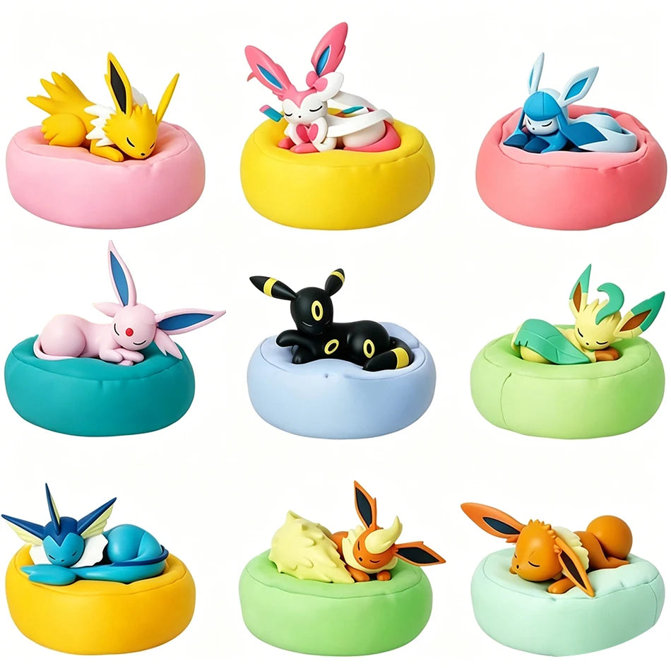 1-9pcs Anime Pokémon Eevee Figure Blind Box Toy Multi Form Series PVC Model Desktop Decoration Birthday Halloween Christmas Gift