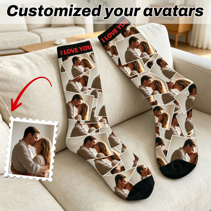 Novelty Custom Face Socks DIY Personalized Photo Custom Socks Crazy Funny Men's Socks Christmas Party Birthday Anniversary Gift