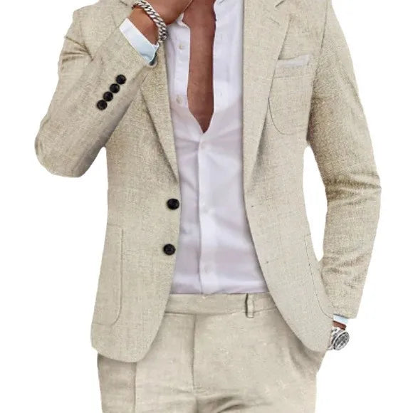 2027 New Spring And Autumn Mens Digital Printed 2 Piece Suit Set Plus Size Smart Casual Blazer Outfit For Business And Wedding