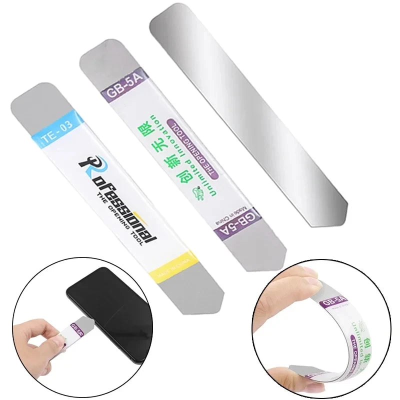 1-6PCS Stainless Steel Blade Soft Thin Pry Spudger Cell Phone Tablet Screen Battery Opening Tools for Samsung iPhone iPad Opener