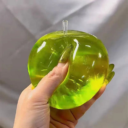 *Squishy Green Apple Stress Ball Soft Fidget Sensory Toy for ADHD Autism Slow Rebound Squeeze Toy for Adults Kids Christmas Gift