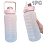Water Bottle 2 Liter Stay Hydrated Motivated Leakproof Plastic Sport Bottle Reminder Times Sports Outdoor Fitness Office Indoor