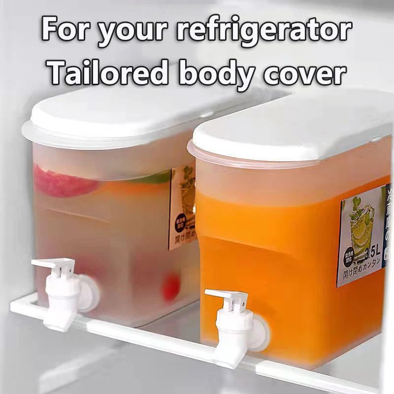 [F] Water Kettle With Faucet Beverage Dispenser Cold Juice Lemonade Drinks Bucket Liquid Storage Tank Outdoor Fridge Organizers