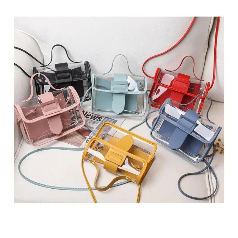 Transparent PVC Ladies' Jelly Bag, Summer Transparent Shoulder Crossbody Bag, Cute Kawaii Handbag