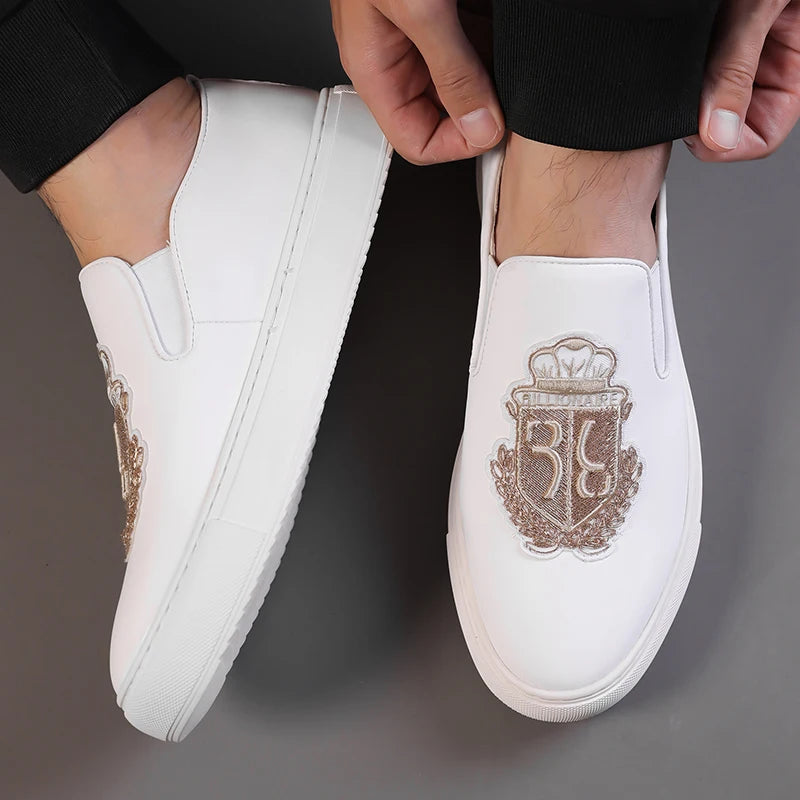 Men's Fashionable Slip-On Loafers Comfortable Soft Bottom Breathable Anti-Slip Convenient Slip-Off Men's Shoes-19051
