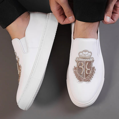 Men's Fashionable Slip-On Loafers Comfortable Soft Bottom Breathable Anti-Slip Convenient Slip-Off Men's Shoes-19051