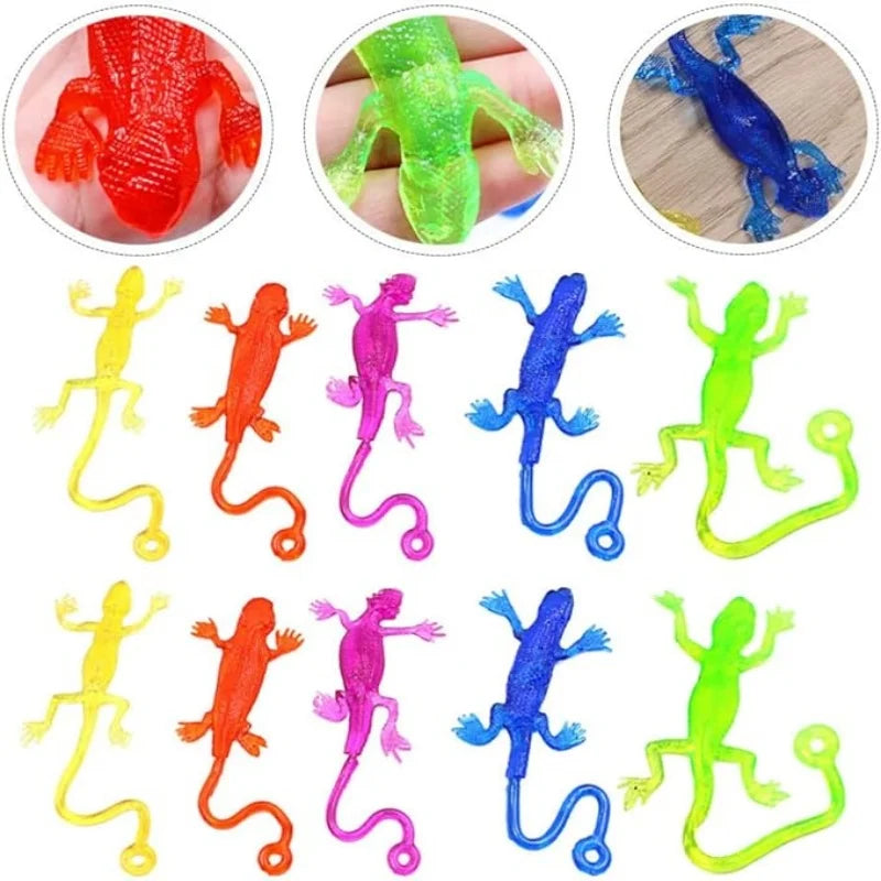 Kids Birthday Party Favors Funny Colorful Sticky Retractable Lizard Toy Pinata Filler Christmas Carnival Boys Girls Rewards