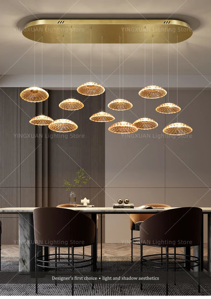 Modern Restaurant Pendant Lamp for Villa Dining Table Bar Kitchen Island Hanging Light for LED Glass Dining Room Chandelier