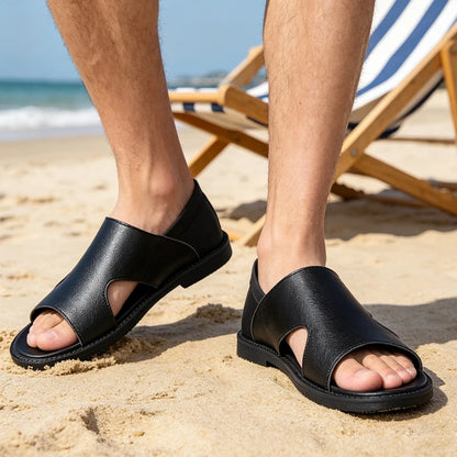 Men's Loafers Summer Hollow Out Breathable Hole Shoes Comfort Soft Casual Sandals-2020