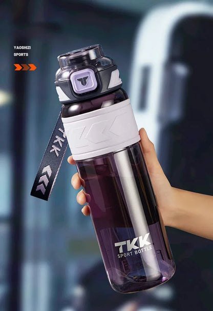 TKK 1000ml Water Bottle Sports Watter Bottle Tritan BPA Free Straw Portable Leak-proof Plastic Drinkware Outdoor Fitness Kettle
