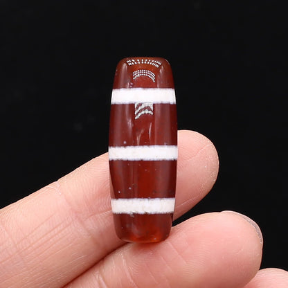 Natural Stone Bead Tibetans Divination Pattern Natural Agates Loose Bead for Women Making DIY Jewerly Necklace Gift 12x30mm