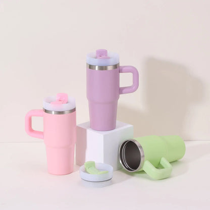 14oz Car Mug with Handle Double-layer Vacuum Coffee Cup Portable Sport Water Bottle 304 Stainless Steel Travel Thermal Cup