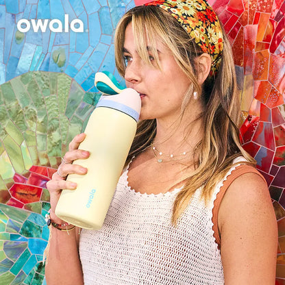Owala Freesip 32oz Insulated Cup Straw Stainless Steel Water Cup Large Capacity Handheld Outdoor Insulated Pot 945ml