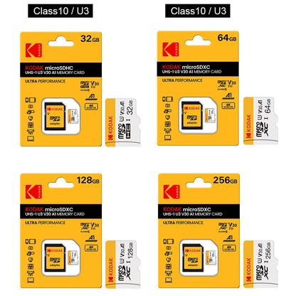 KODAK Micro SD Card 32GB 64GB 128GB Memori Memory Card C10 TF Micro SD SDXC U3 V30 4K For Phone Drone Camera
