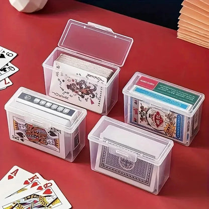 Pudełko na karty do gry 1/3/4szt., Przezroczyste etui na talię, Można umieścić dwa obrazki pokerowe (BEZ kart) Prezent na Boże Narodzenie, Halloween, Święto Dziękczynienia