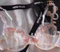 French Embroidered Lace Sheer Bra Set Women, Thin No Sponge Cups, Anti-Slip Support, Large Breasts Small Soft Comfort Wear S-xl