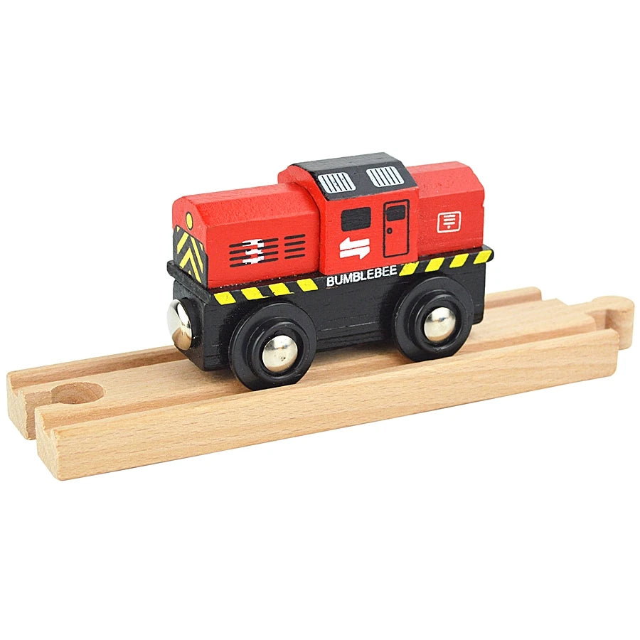 Wooden Magnetic Train Car Locomotive Toy Wood Railway Car Accessories Toys for Kids Gifts Fit Wood Biro themes Tracks