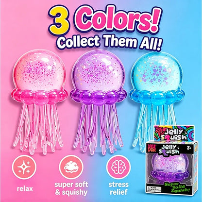 Trending Needoh Fuzz Ball Jellyfish Squishy Blind Box Random Color Soft Stress Relief Toy Cute Relaxing Squeeze Sensory Toy