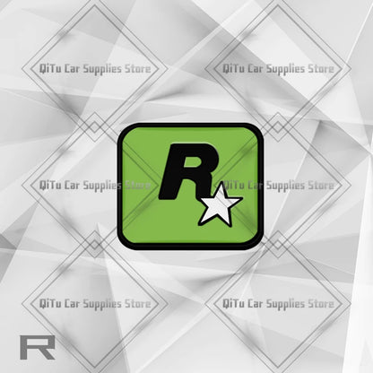 Zinc Alloy GTA Game R Star Badge Car Trunk Emblem 3D Grille Sticker For Opel Skoda Kia Dacia Fiat Abarth Peugeot Hyundai Styling