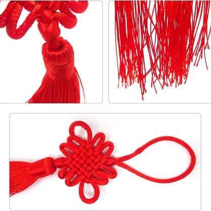 2Pcs Tassel Fringe Handmade Silk Floss Chinese Knot Tassel Bangs Flower Tassel for DIY Craft Door Car Handing Home Decor