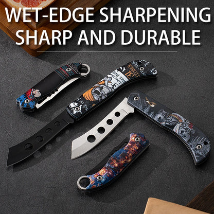 Pocket Portable Mini Folding Knife Stainless Steel Self-defense EDC Multi-purpose Camping Camp tools Halloween style