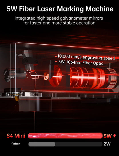 DAJA MINI Portable Fiber Laser Marking Machine High Precision Industrial Business 90*90mm for ALL Metal Jewelry Leather Acrylic