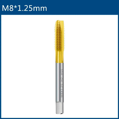 HSS Titanium Coating Screw Tap Drill Bit M2 M2.5 M3 M3.5 M4 M5 M6 M8 M10 M12 Metric Straight Flute Thread Tap Hand Tools