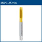 HSS Titanium Coating Screw Tap Drill Bit M2 M2.5 M3 M3.5 M4 M5 M6 M8 M10 M12 Metric Straight Flute Thread Tap Hand Tools