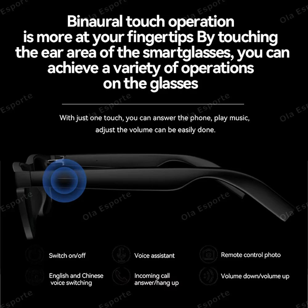 AI Smart Wireless Glasses Bluetooth Sunglasses Remote 8K Control Touch Photo Camera Recording Voice Assistant Translator