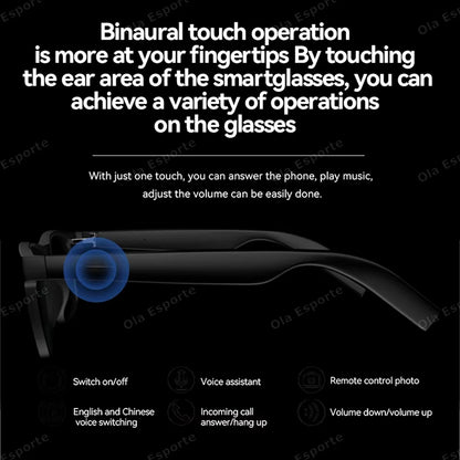 AI Smart Wireless Glasses Bluetooth Sunglasses Remote 8K Control Touch Photo Camera Recording Voice Assistant Translator
