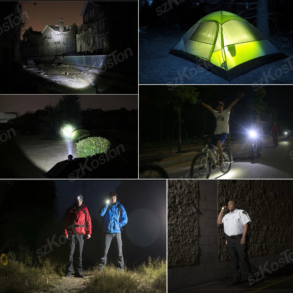 Portable XML T6 LED Flashlight Telescopic Tactical Lanterna Flashlight Multifunctional Zoomable Waterproof Outdoor Camping Bike