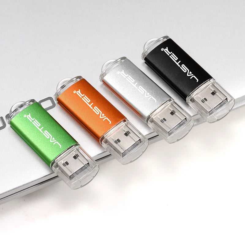 JASTER Free Key Chain USB Flash Drive 128GB Black Pen Drive 64GB Blue Memory Stick 32GB Creative Gift Pendrive 16GB Red U Disk
