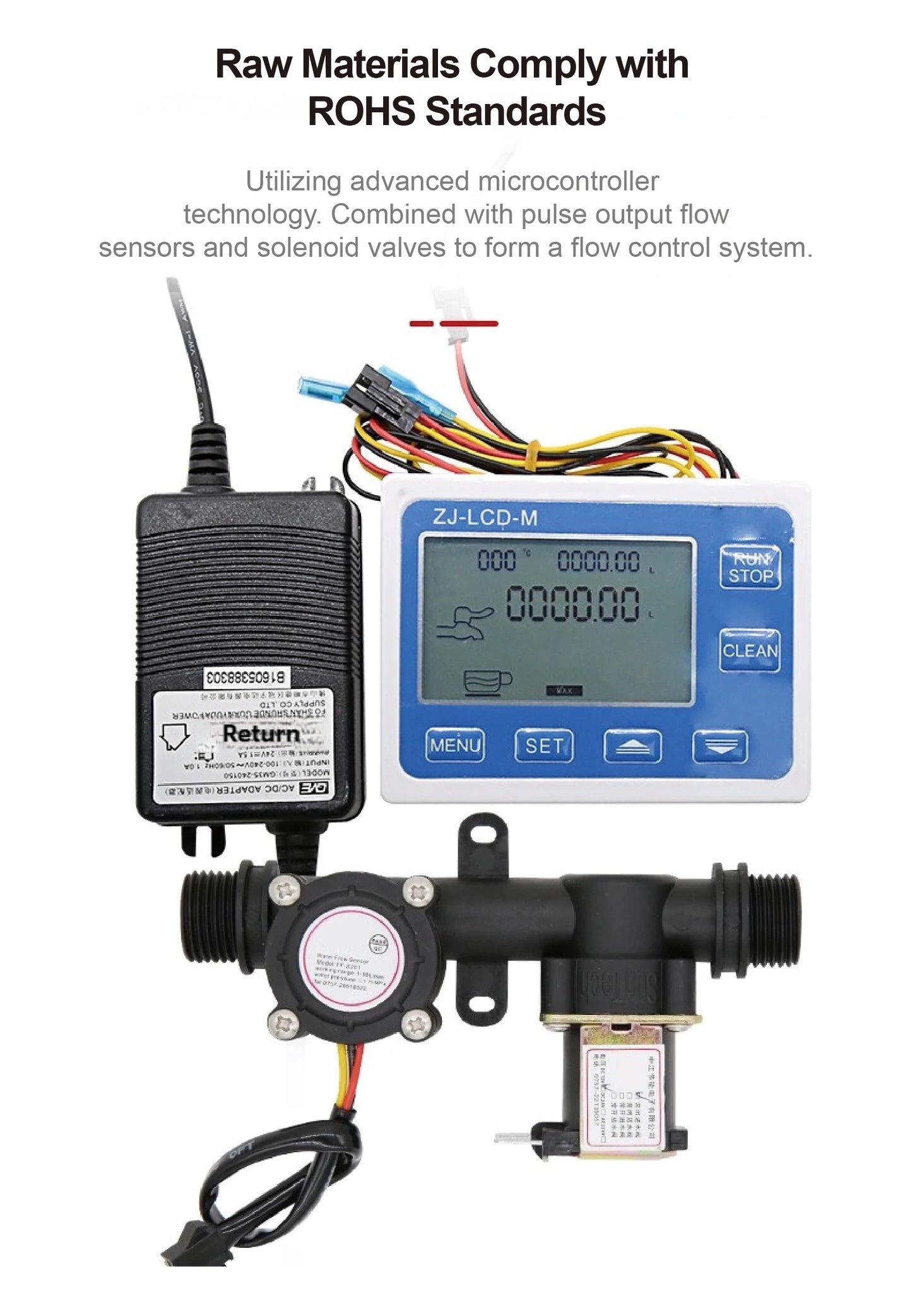 1/2 Inch Digital Flow Meter Integrated Valve Quantitative Control Kit DC3.5-24V 2-10L/min Durable Automatic Dosing Water Filling