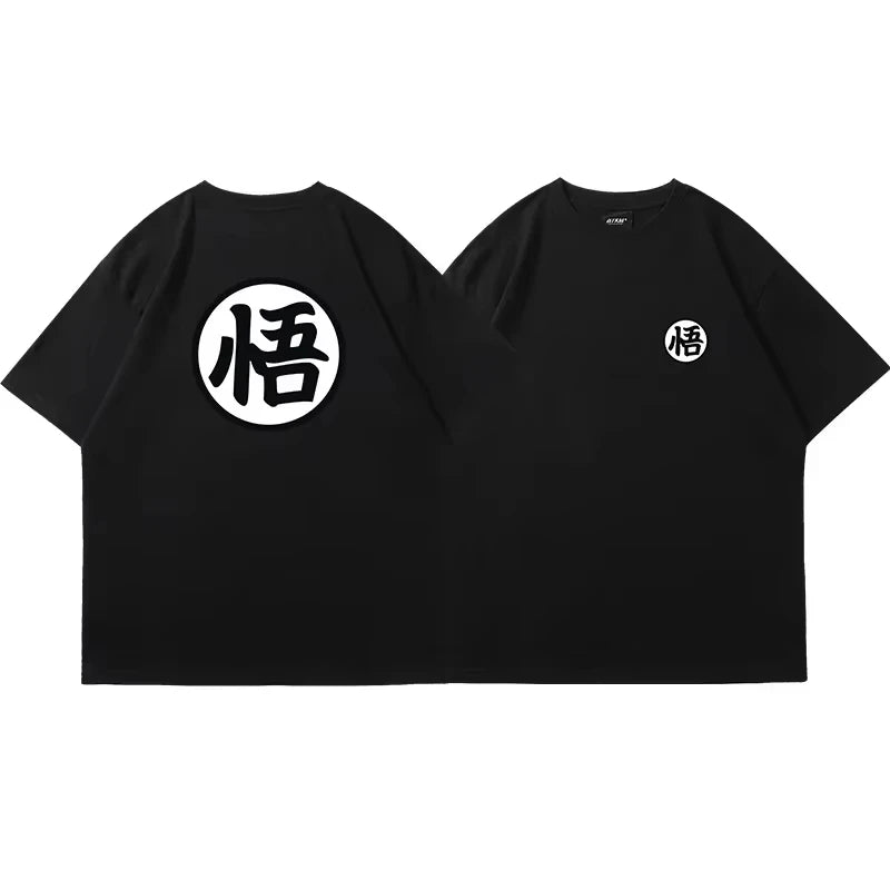 2026 Summer Dragon Ball Goku Wu Character Orange Short-sleeved T-shirt Men's Pure Cotton College Wind COS Parent-child Clothing