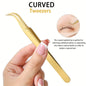 High Precision Eyelashes Tweezers Set - Includes 3 Stainless Steel Eyelash Tweezers for Makeup Classic Individual and Lash Exten