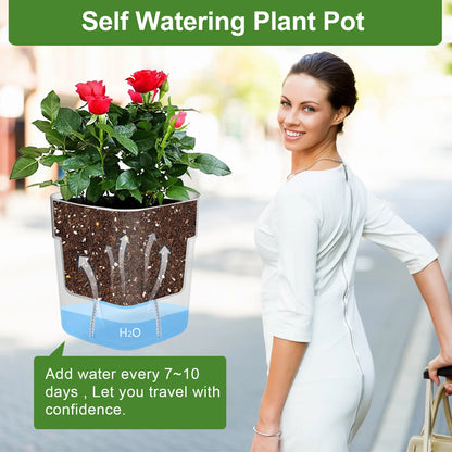New Self Watering Plant Pot Magnetic Plastic Self-absorbent Cotton Rope Flowerpot For Double-deck Lazy Plant Pot Garden Supplies