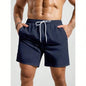 Palasendo Men's Plain Pocketed Drawstring Waist Beach Shorts, Suitable For Summer, Hawaiian, Men Dry Fit Orange Swim Trunks, Men Swim Trunk Matching, Men Beachwear, Plain Swim Trunks