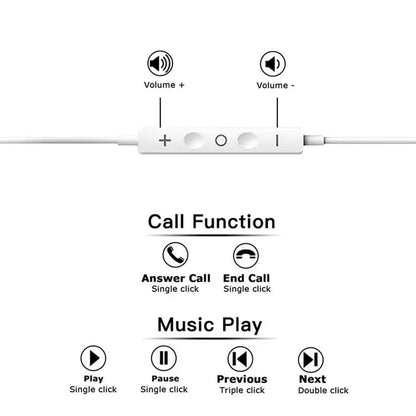 Wired Earphones Type c Earbuds for Apple Lightning Headphones with Line Iphone 5 6 8 7 Plus X XS MAX XR 10 11 12 13 14 Pro 15 16