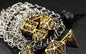 7 Pcs Cosplay D4-D20 DND Brass Gold Polyhedral Sharp Edge Casino Dice Rpg Table Board Game Tray Gem Stone Dragon Metal Steel Set