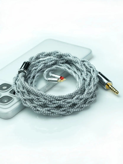 Trusted Audio 6N OCC Upgrade Cable, 0.32Ω Low Resistance Nylon Braided, for Enhanced Mid-Bass, Recessed 2pin/0.78 2pin/MMCX