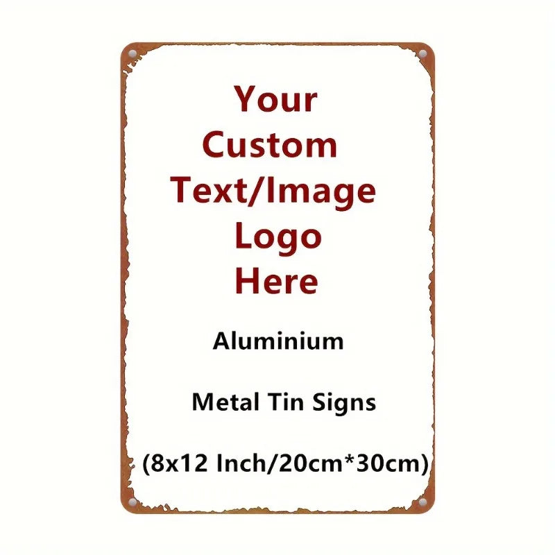 Custom Rectangular Iron Wall Painting Custom Pattern Print, Vintage Personalized Metal Tin Sign, Durable Waterproof Retro Art