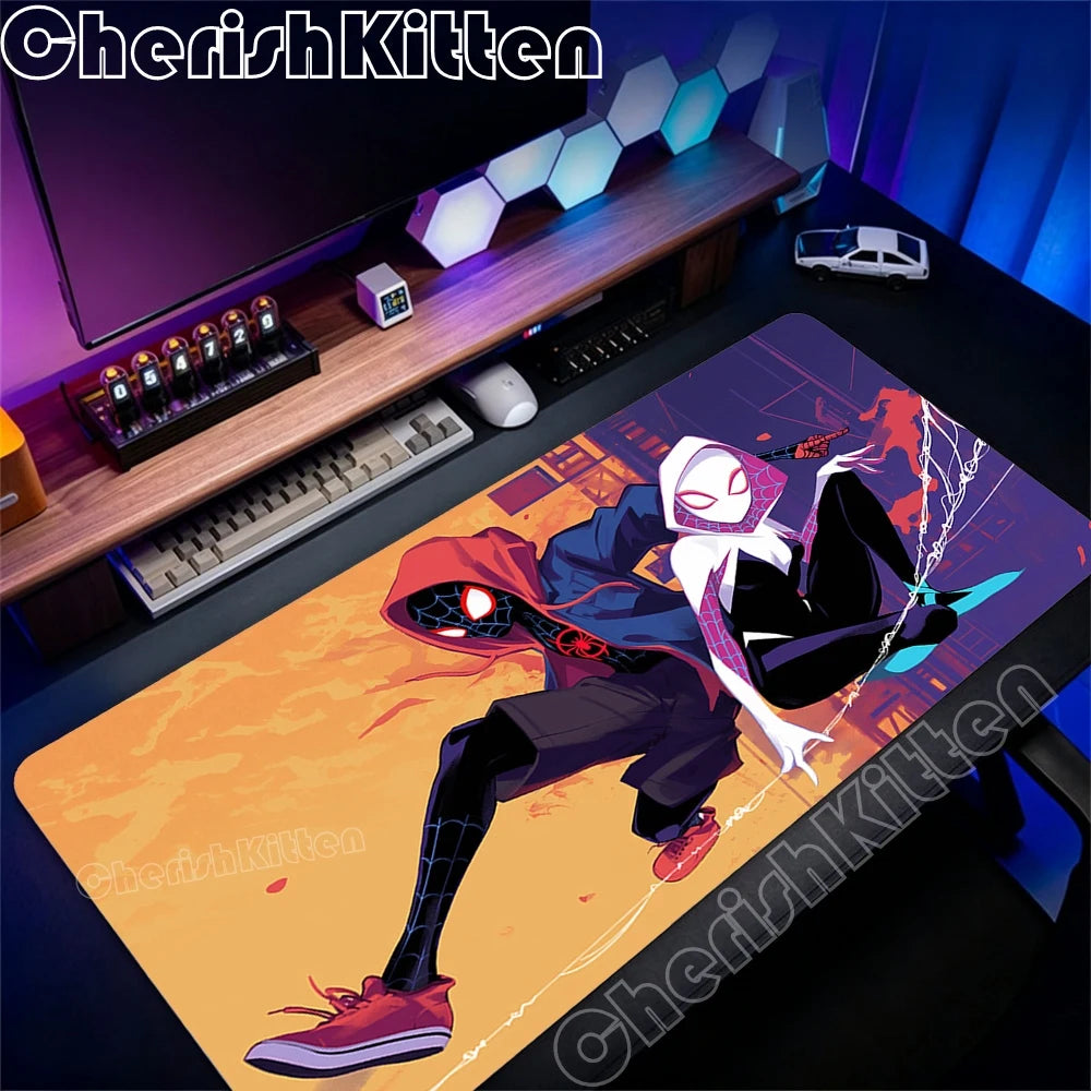 Spider-Man Mouse Pad Laptop HD Anime XXL Keyboard Pad Gamer Cabinet Mousepad PC Gaming Accessories Desk Mat Rubber Big Carpet