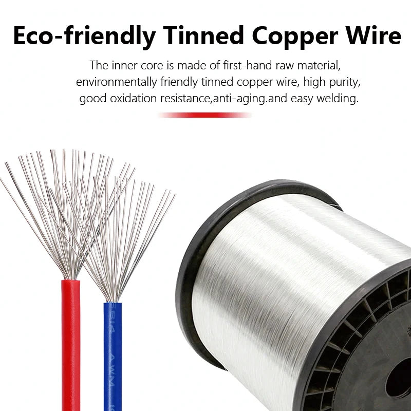 12Colors 1007 Stranded Electric Wire 5/10M 30/28/26/24/22/20/18/16AWG PVC Insulated Tinned Plating Copper Cable for DIY LED Line